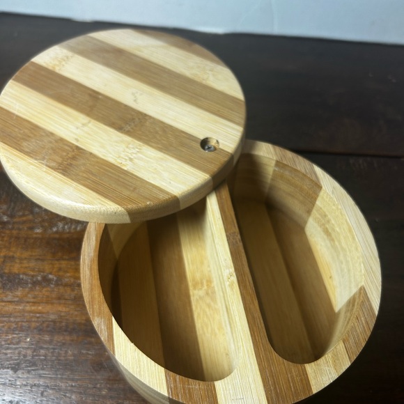 Two Tone Wooden Trinket Box with Swivel Top - Picture 2 of 5